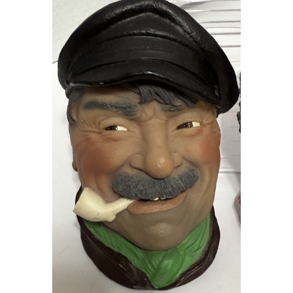 Fisherman With Pipe ‎ Chalkware Head Made In England 1980s Vintage